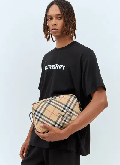 Burberry Check Crossbody Bag In Cream