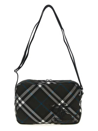 Burberry Check Crossbody Bag In Black