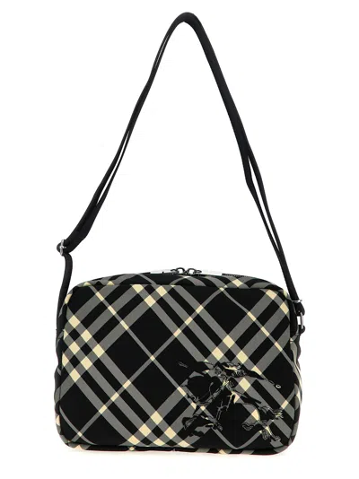 Burberry Check Crossbody Bag In Black