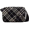 Burberry Ekd-appliqué Checked Crossbody Bag In Black/calico