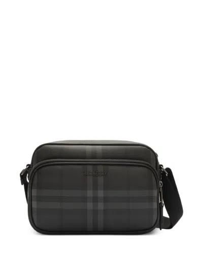 Burberry Check Crossbody Bag In Gray