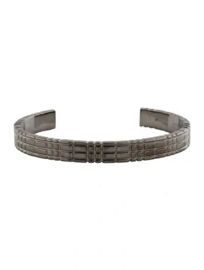 Pre-owned Burberry Check Cuff Bracelet, 7" In Multi