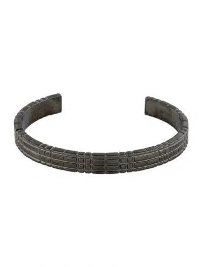 Pre-owned Burberry Check Cuff Bracelet, 7" In Multi