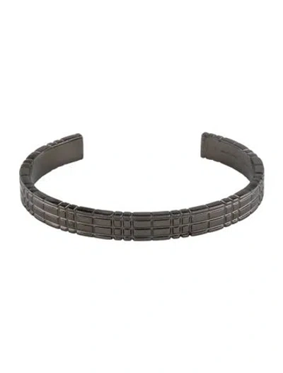 Pre-owned Burberry Check Cuff Bracelet, 7" In Multi