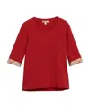 Burberry Check Cuff T-shirt In Red