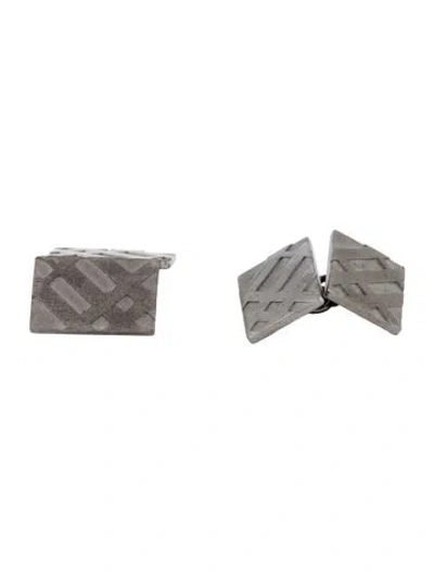 Pre-owned Burberry Check Cufflinks In Multi
