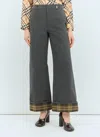 Burberry Cotton Blend Trousers In Grey