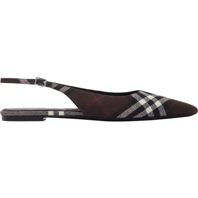 Burberry Check Dame Slingback Ballerinas In Multi