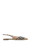 Burberry Check Birdie Slingback Ballerina Flats Women In Sand