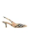 Burberry Women Dame Decollete With Check Motif In Multi