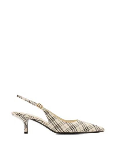 Burberry Check Dame Slingback Pumps In Animal Print