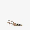 Burberry Slingback Pumps Birdie Check Women In Sand