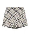 Burberry Check Deck Shorts In Gray