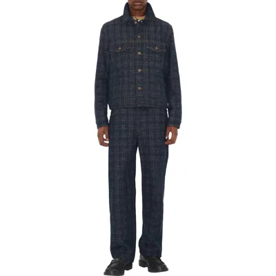 Burberry Contrast-stitching Jacket In Blue