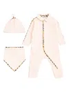 Burberry Check-detail Babygrow Set In Pink