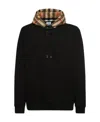 Burberry Samuel Sweatshirt With Check Hood In Black