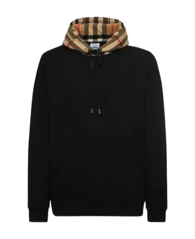 BURBERRY CHECK-DETAIL HOODIE