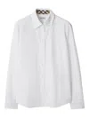Burberry Cotton Poplin Shirt With Check Pattern Detail