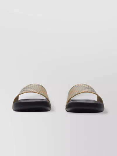 Burberry Check Dive Flat Sole Slides In Multi