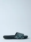 Burberry Men Check Dive Slides In Black