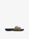 Burberry Check Dive Slides Sand In Sand