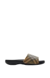 Burberry Check Pattern Slip-on Slides In Sand