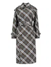 Burberry Black Trench Coats In Green