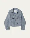 Burberry Check Silk Blend Trench Jacket