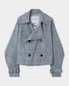 Burberry Check Silk Blend Trench Jacket In Gale Ip Check