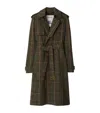 Burberry Vintage Effect Checked Trench Coat With Belt In Brown