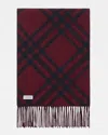 Burberry Check Double-faced Cashmere Scarf In Brown