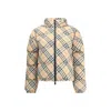 Burberry Womens Sand Ip Check Check-print Hooded Shell-down Jacket
