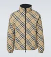 Burberry Beige Check Nylon Reversible Down Puffer Jacket In Beige
