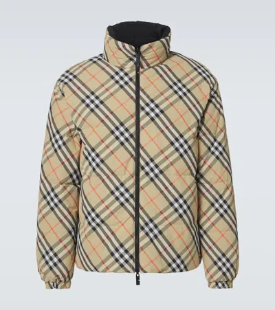 Burberry Reversible Check Puffer Jacket In Neutral
