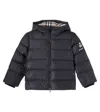 Burberry Check Down Jacket In Black