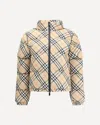 Burberry Womens Sand Ip Check Check-print Hooded Shell-down Jacket In Brown