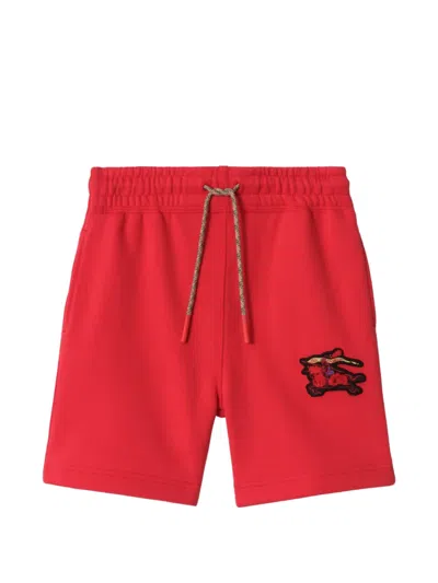 Burberry Kids'  Ekd Cotton Shorts In Red