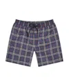 Burberry Check Drawcord Swim Shorts In Black
