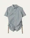 Burberry Check Cotton Shirt In Drizzle Ip Check