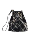 BURBERRY CHECK DRAWSTRING POUCH