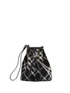 Burberry Check Drawstring Pouch In Black