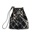 Burberry Check Drawstring Pouch In Black