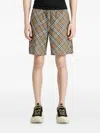 Burberry Check Drawstring Shorts In Neutral