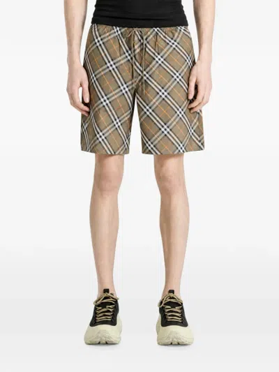 BURBERRY CHECK DRAWSTRING SHORTS
