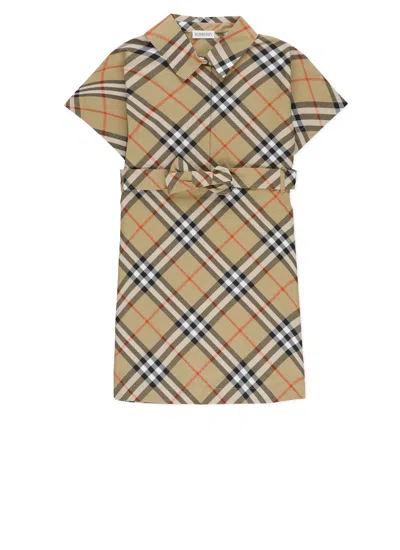 Burberry Kids' Check Dress In Beige