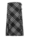 Burberry Midi Dress With Check Pattern In Black