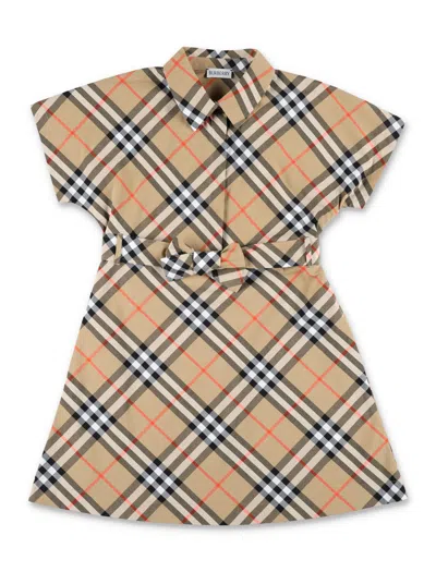 Burberry Kids' Check Dress In Beige