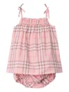 Burberry Check Dress Set In Pink