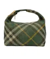 Burberry Embroidered Nylon Mini Peg Handbag In Green