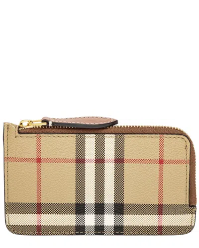 Burberry Check E-canvas & Leather Card Case
